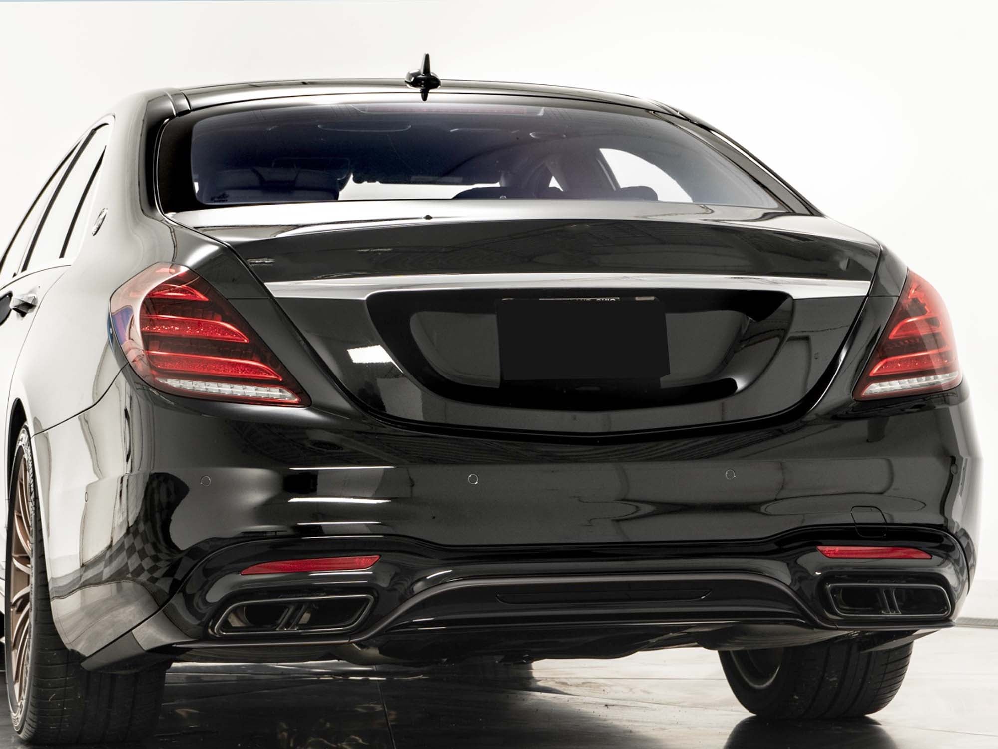 Schwarz Heckdiffusor Diffusor Endrohre für Mercedes W222 V222 AMG Line 17-20 MOPF - Image 3