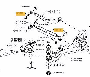 Alternative view of Nissan Qashqai Hinten Suspension Link Arm Bolt Single 01125S222E